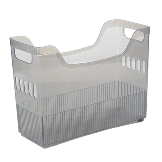 Kitchen Storage Box with Built-in Pulley Design Plastic Scrapbook Paper Storage Case Transparent Storage Bin