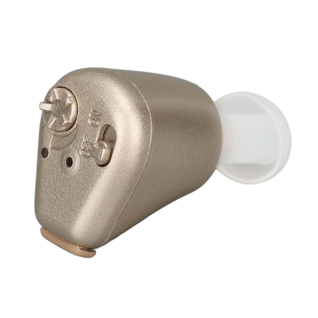 Rechargeable Sound Amplifier Medical Grade Silicone Ergonomic Compact Silver Ear Hearing Device for Daily Life