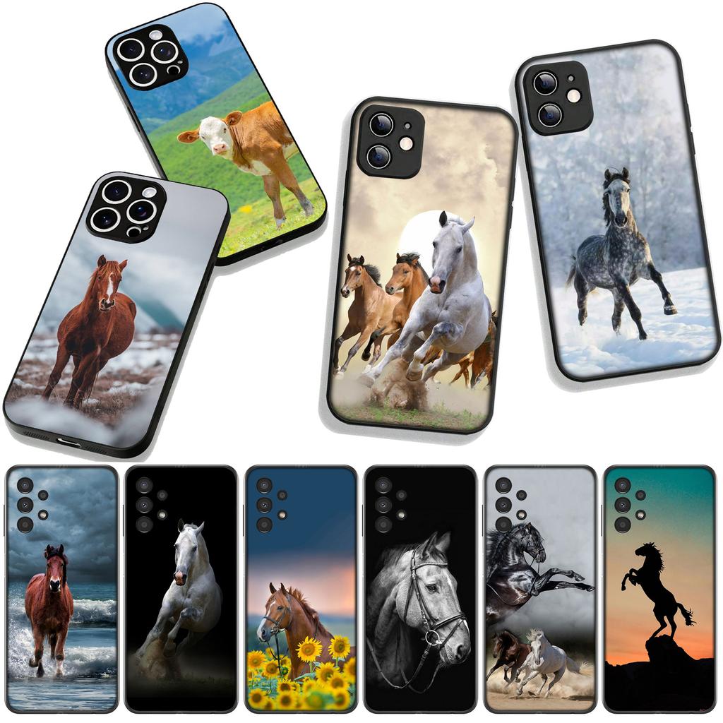 Für Motorola Moto G54 G05 G24 G45 G55 G75 G85 G15 G57 G86 Power Edge 50 30 Ultra Fusion neo Pro Hülle Running Wild Horse Pets