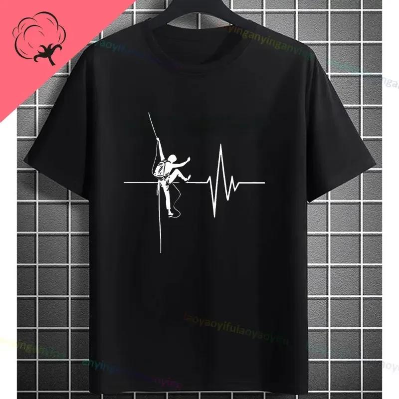 Rock Climbing Climber Bouldering Graphic Design Tshirt Pure Cotton Casual Shortsleev Outdoor Clothing Unisex Clothse