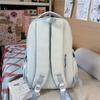 Nylon Plaid Backpack Women's Fashionable Casual School Bag Lightweight Travel Rucksack with Multiple Pockets