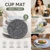 Round Woven Heat Resistant Mat Non-slip Water Absorbent Coaster New Cup Mat  Home Cooking