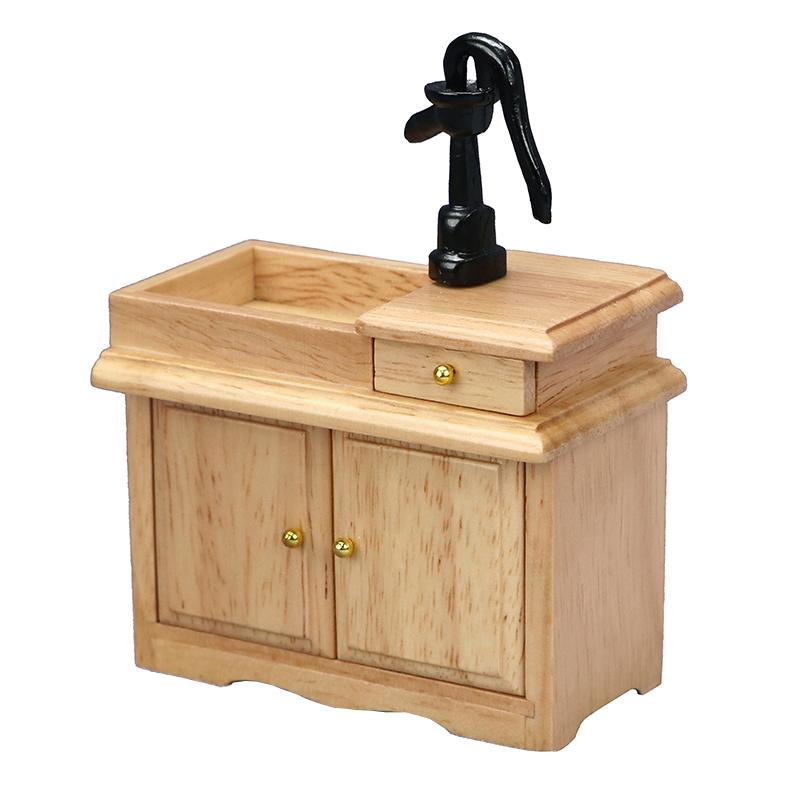 1:12 Dollhouse Miniature Bathroom Sink Cupboard Kitchen Wash Basin Drawer Furniture Model Decor Toy Doll House Accessories