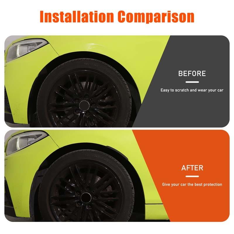 4x ABS Plastic Car Fender Flares Mud Flaps Arch Wheel Eyebrow Lips Strips Sticker Trim Suitable for Volkswagen Golf 8