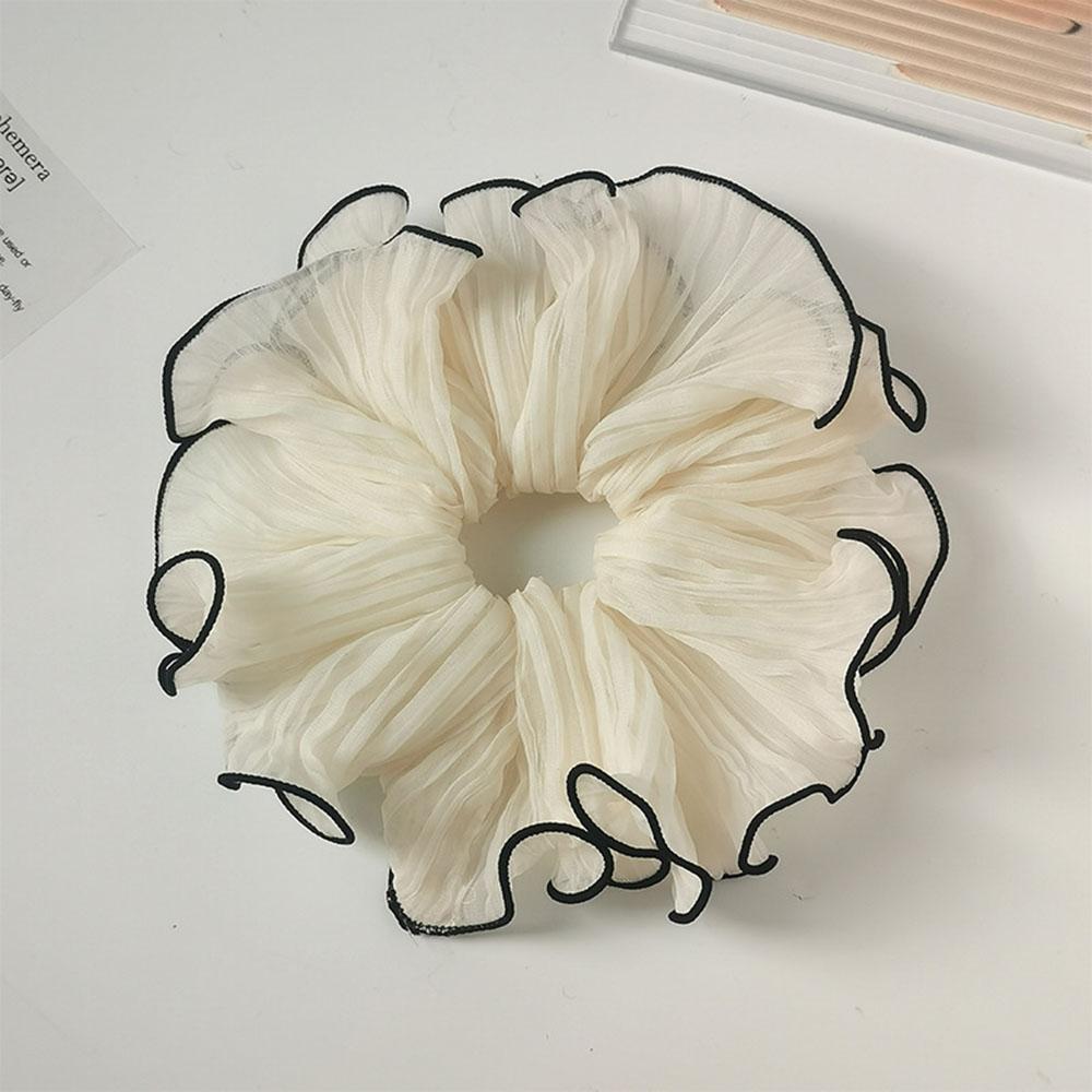 1pc Fashion Korean Retro Folded Chiffon Oversize Scrunchies Women Sweet Temperament Trendy Exaggerated Hair Band Hair Decoration