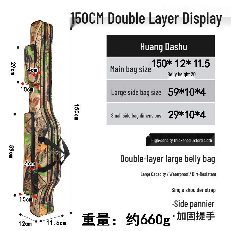Brangdy Foldable Double-Layer Fishing Rod Bag