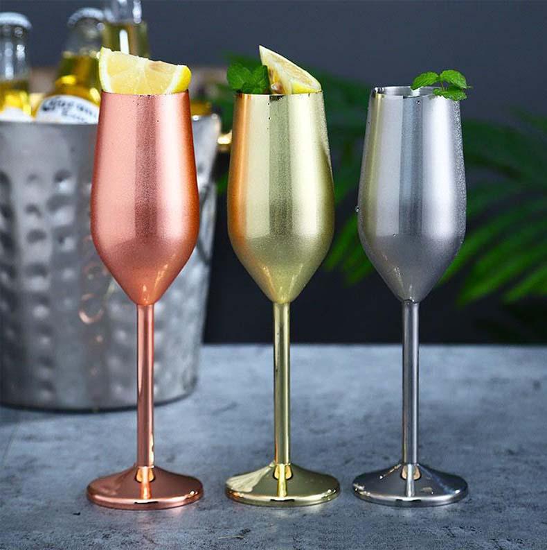 304 Stainless Steel Stemmed Wine and Cocktail Glass