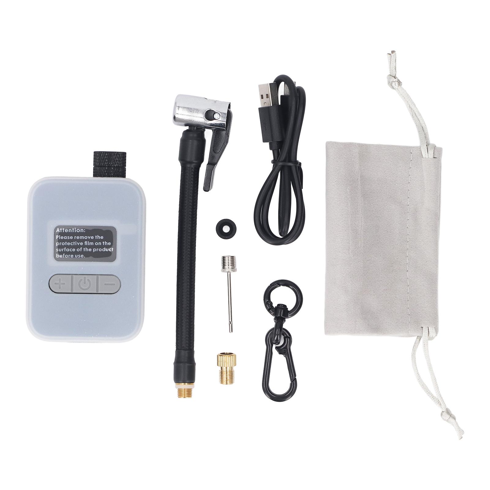 

Портативный насос для накачивания шин велосипеда 150PSI Мини беспроводной электрический насос для мотоцикла с цифровым давлением Gray