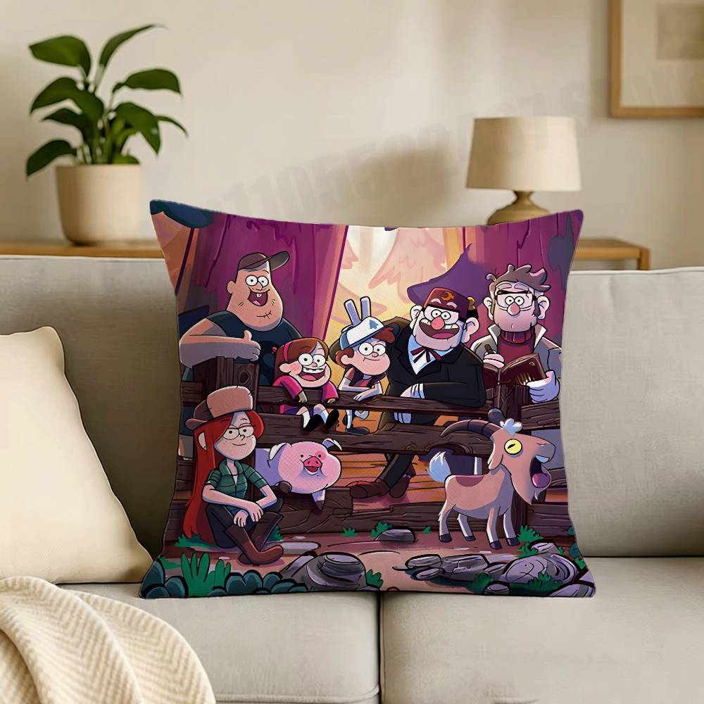GGravity Süße FFälle Cartoon-Druck Kissenbezug Personalisierter Kissenbezug für Sofa Heimdekoration