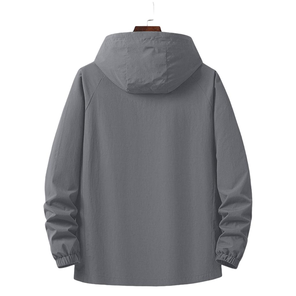 Herren Kapuzen-Arbeitsjacke - Vielseitige lässige wasserdichte winddichte Outdoor-Freizeitjacke