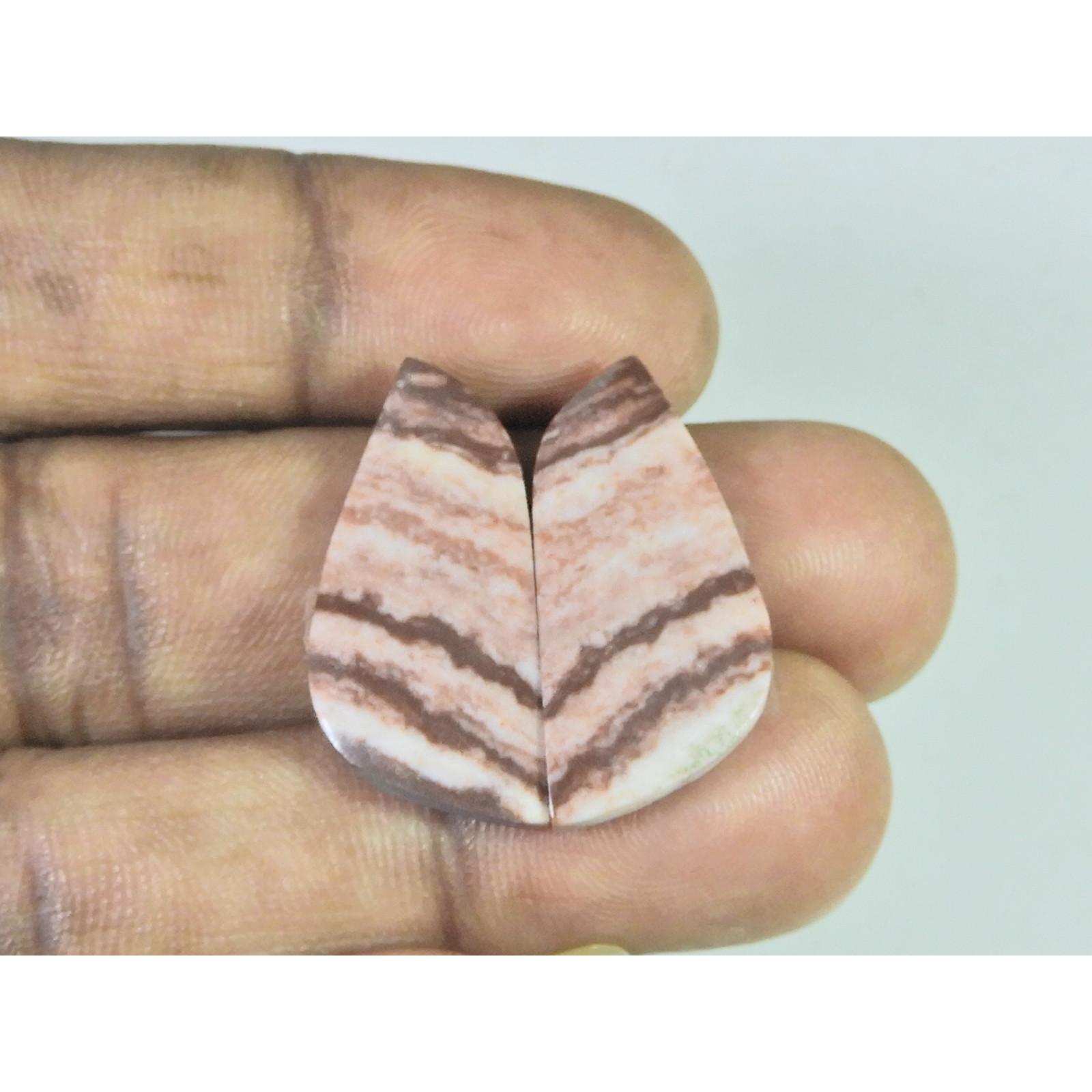 13X29X04 MM Natural Zebra Jasper Matched Pair Fancy Cabochon Loose Gemstone B-264