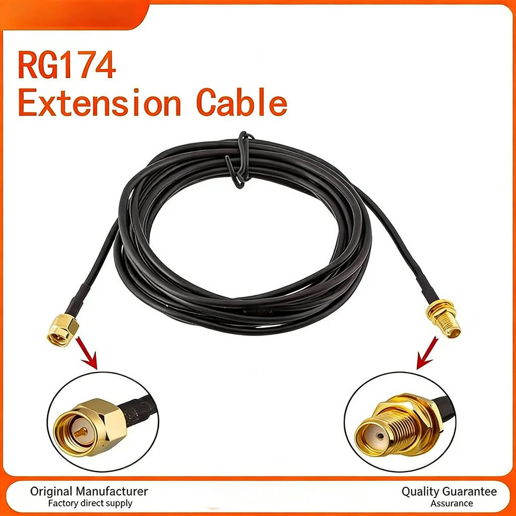 RP-SMA To SMA Male Female Extension Cable RG174 Coaxial Wire For WiFi Antenna Router Network Card