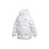 Originals Down Jacket Double Logo Shiny Side Slit Warm Hooded Down Coat Women Jacket White GE0985