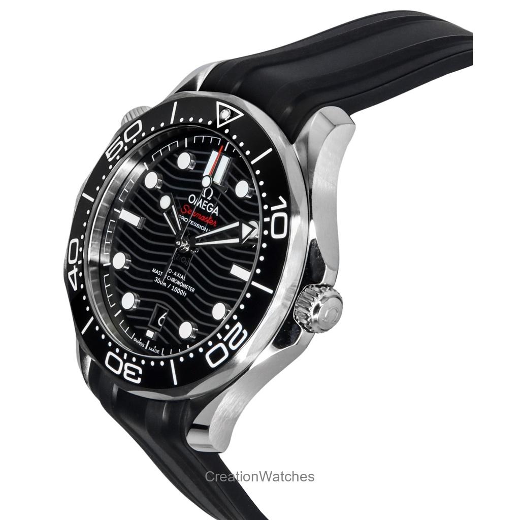 Omega Seamaster Gumový řemínek Černý ciferník Automatické Potápěčské 210.32.42.20.01.001 300M Pánské hodinky