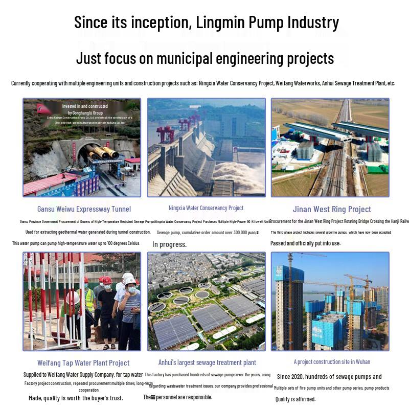 Lingmin WQF Large Flow Non-Clogging Sewage Pump