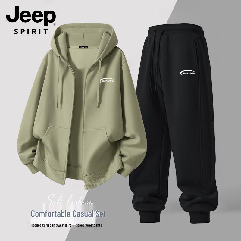 

JEEP SPIRIT Men s Hooded Sweatshirt & Jogger Set 3XL