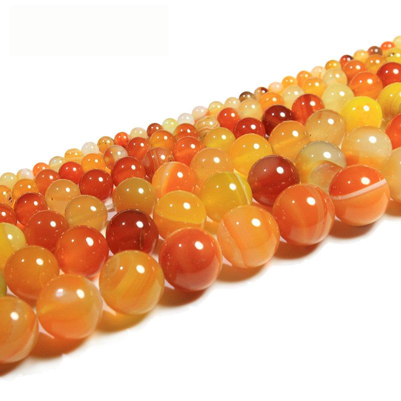 4/6/8/10/12mm Natural Orange Banded Agat Natural Stone Round Beads For Jewelry Making DIY Bracelet Necklace Earring 1strand/lot