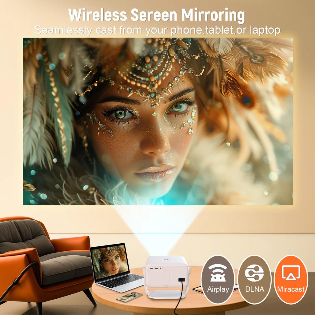 New TP350 Netflix Certification Projector 4K Android 13 Native Wifi6 BT5.2 1080P 650ANSI Portable Projector Auto Keystone Correction