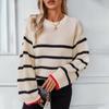 Striped Women's Sweater Autumn and Winter New Casual Long Sleeved Knitted Sweater