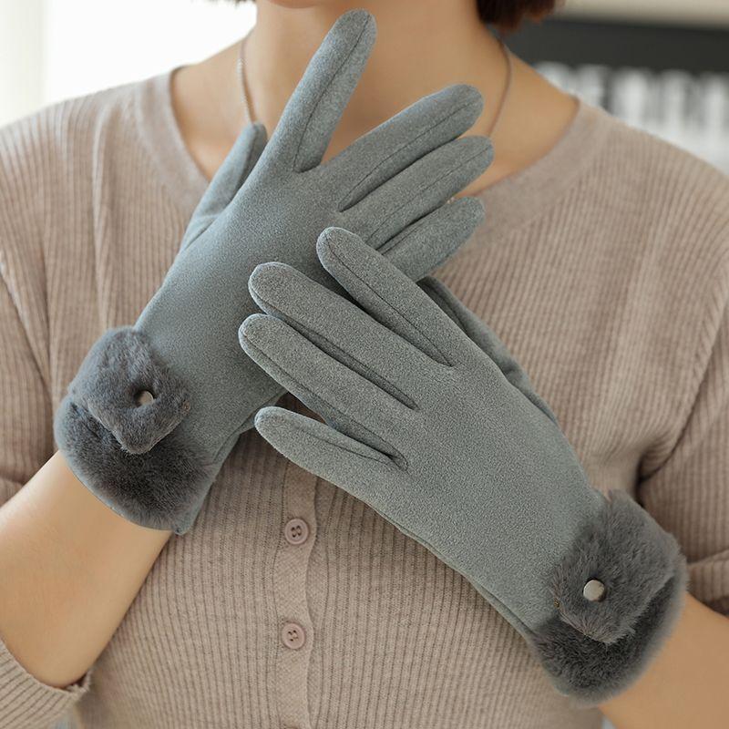 Gants pour femmes d'hiver en velours épaissi nouveaux gants chauds coupe-vent à écran tactile pour le cyclisme