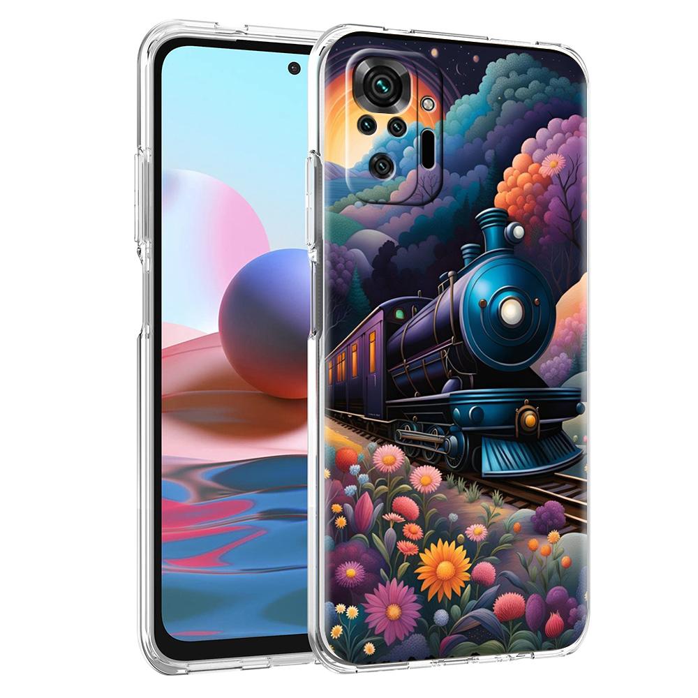 Train Phone Case Cover for Redmi Note 10 11 11T 7 8 8T 9 K40 Gaming 9A 9C Pro Plus Transparent Soft Shell Capas Coque Bags TPU