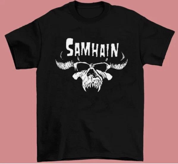 Новая футболка с логотипом группы Samhain Подарок Черная Унисекс, Размер S-5XL 4XL