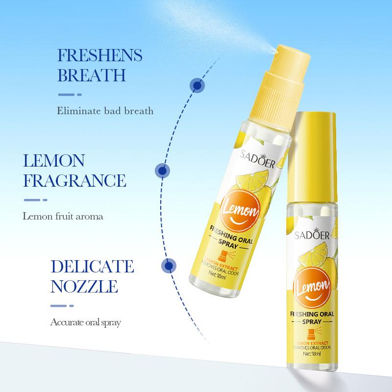 Lemon Fragrance Oral Spray. Freshens Breath. Remove Oral Odor By Rinsing Mouth with This Product. Easy To Carry, Suitable for Use On Dates.