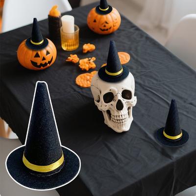 Malý čarodějnický klobouk s černými ozdobami pro Halloween, 3,54 palce
