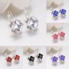 Fashion Women Shiny Rhinestone Leverback Earrings Wedding Engagement Jewelry