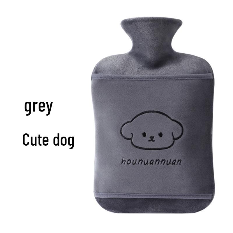 Thickened Velvet Hot Water Bottle with Hand Inserts for Warmth and Anti-Scald Heat Therapy.