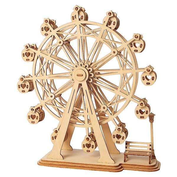 3D Wooden Puzzle Ornament Series with Japanese Instructions Tsukurundesu® (Ferris Wheel)