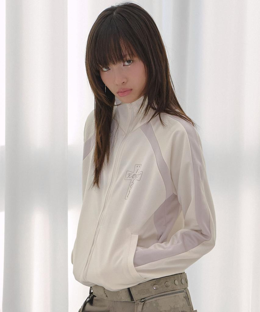 FANCY CLUB Pros Glossy Track Top (Ivory) F26Qb039