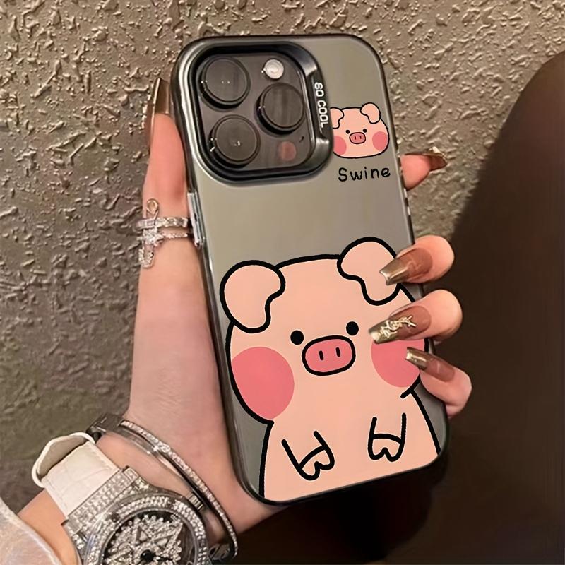 Cute Pink Pig Phone Case Suitable for iPhone 16 15 14 13 12 11 Pro/ Max /Plus Shock-proof Back Cover Anti-fingerprint