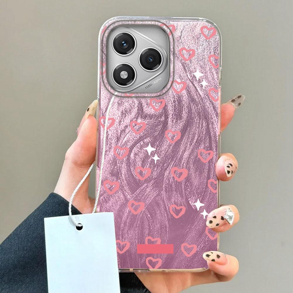 Cute Pink Love Heart Phone Cases for Honor 400 200 Pro Magic 6 7 5 Lite X9a X9b X9c X8b X8a X8c Shell Silicone Back Girls Cover
