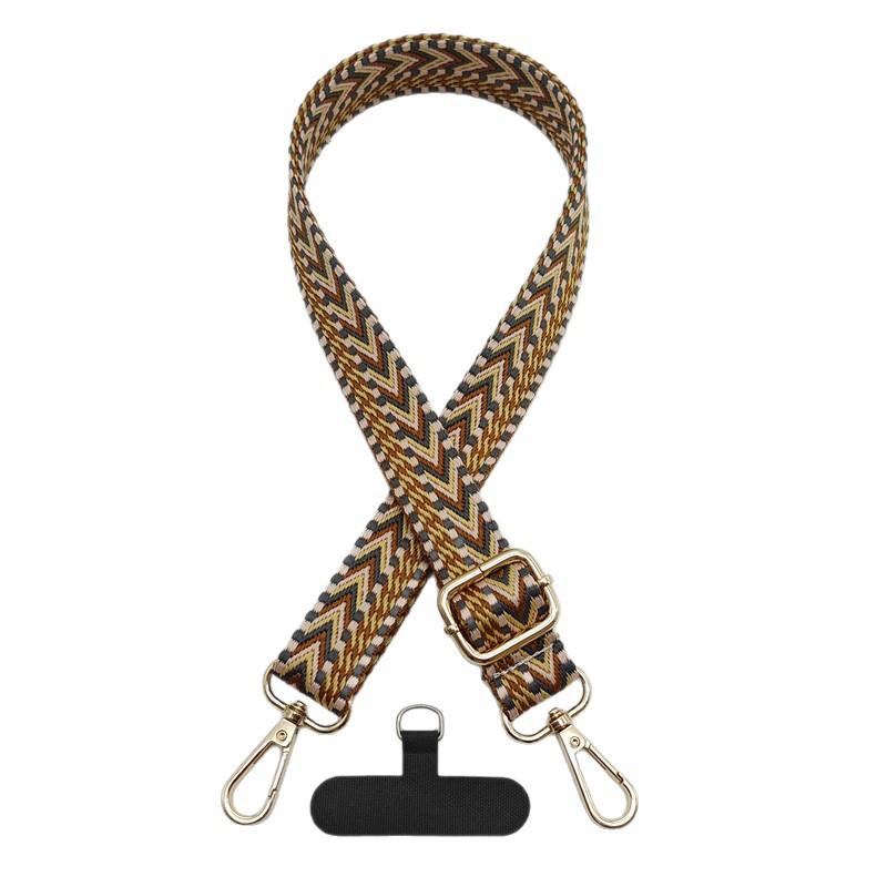 New Color Bag Shoulder Strap Mobile Phone Lanyard Woven Fashion Contrasting Color Bag Strap Crossbody Dual-purpose Strap