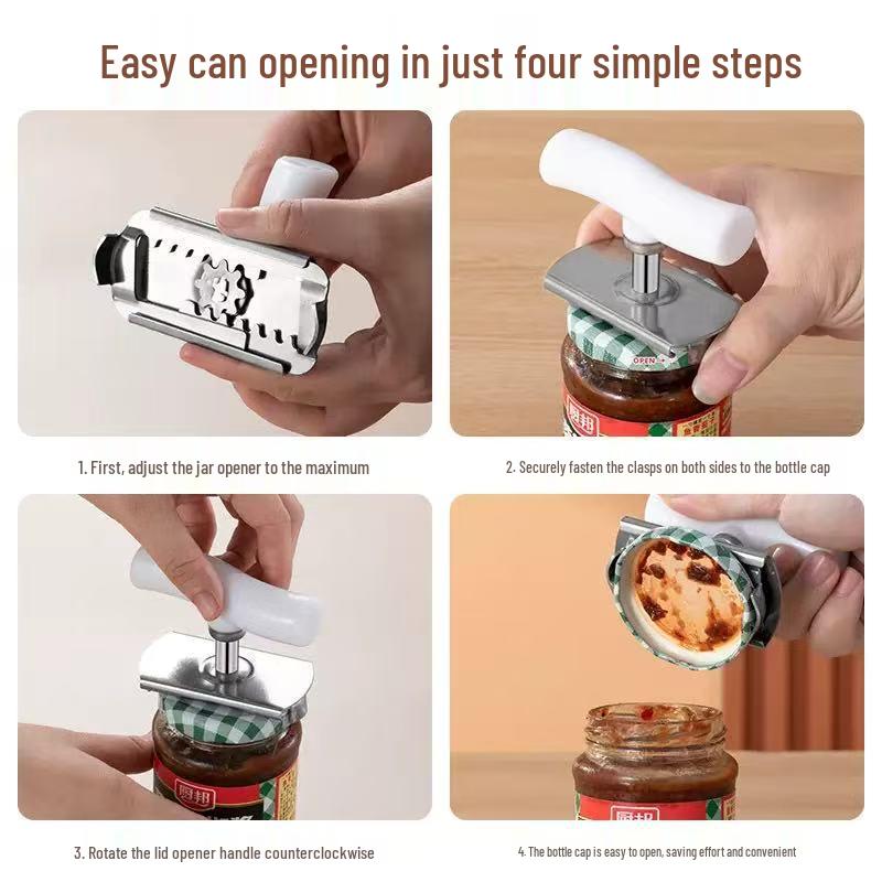 Labor-Saving Stainless Steel Lid and Bottle Opener