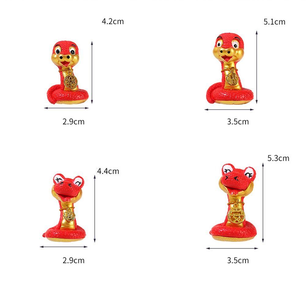 4pcs Zodiac Snake New Year Snake Figurine Cute Snake Year Mascot  New Year Decoration Gifts