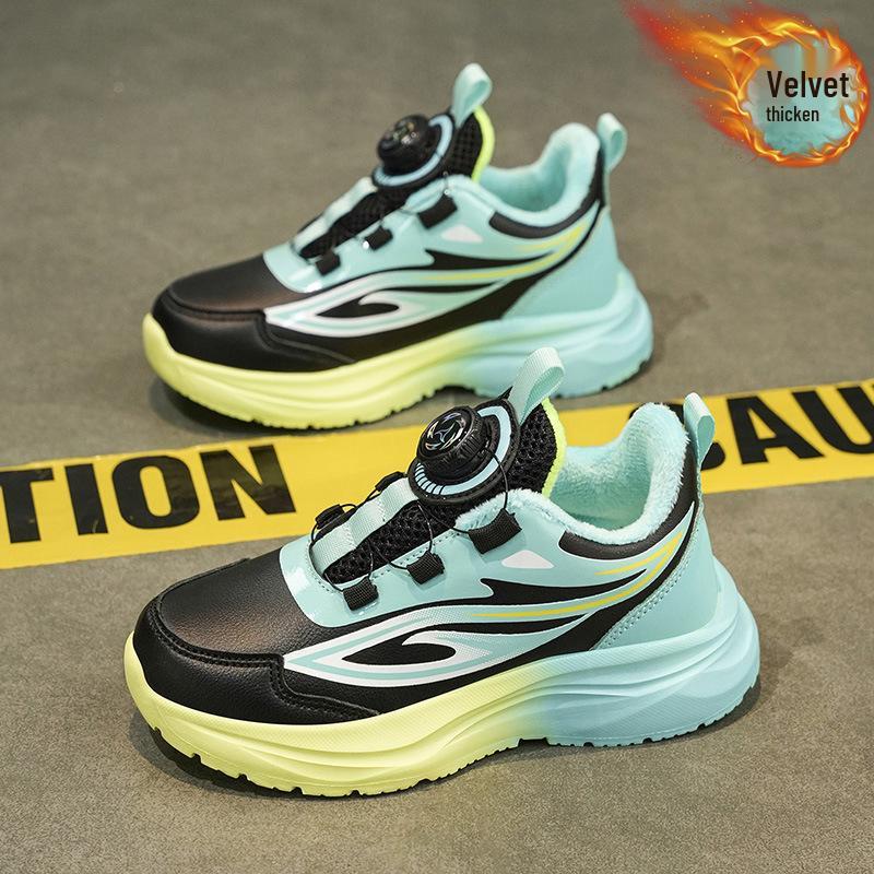 Girls  Winter 2025 Velvet-Lined Non-slip Cotton Dad Sneakers 33