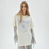 [mardimercredi] UNISEX TSHIRT FLOWERMARDI_CREAM LIGHTPURPLE