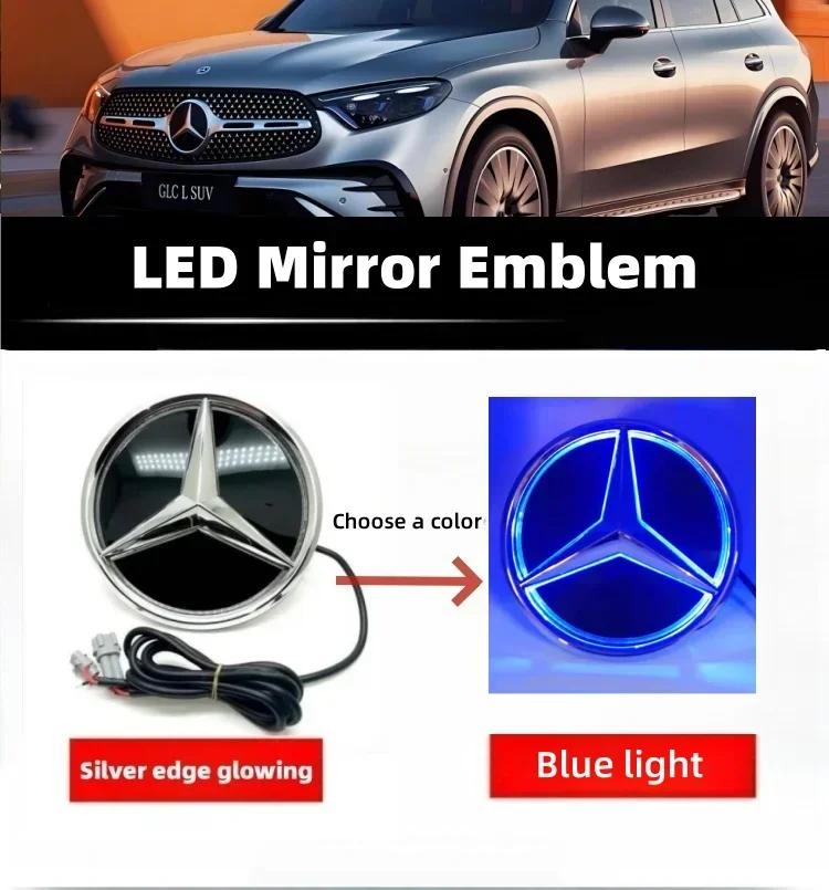 For Mercedes Benz For Mercedes Benz W205 W218 W207 W176 W212 Car Front Grill Logo Light Mirror Face LED Badge Emblem Luminous De
