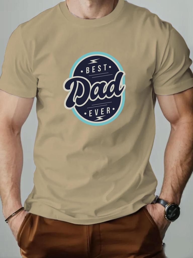 Mens cotton Tshirt BEST DAD EVER summer round neck shortsleeved graphic breathable fashion casual Tshirt