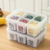 Compartment Refrigerator Storage Box with Lid Home Fridge Fresh-keeping Box