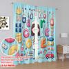 2pcs,2D plane printing Curtain Popular Vibrant Medical Polyester (without rod) Home Decor for Bedroom, Living Room