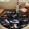 Kpop Music Round Rug for Livingroom,Bedroom, Palyroom, Chair Rug, Area Rug, Circle Carpet, Large Size Fan Christmas Gift
