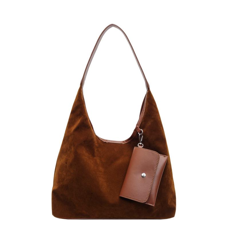 

Retro casual commuting large-capacity bag women s new autumn and winter suede tote bag small bag casual shoulder bag
