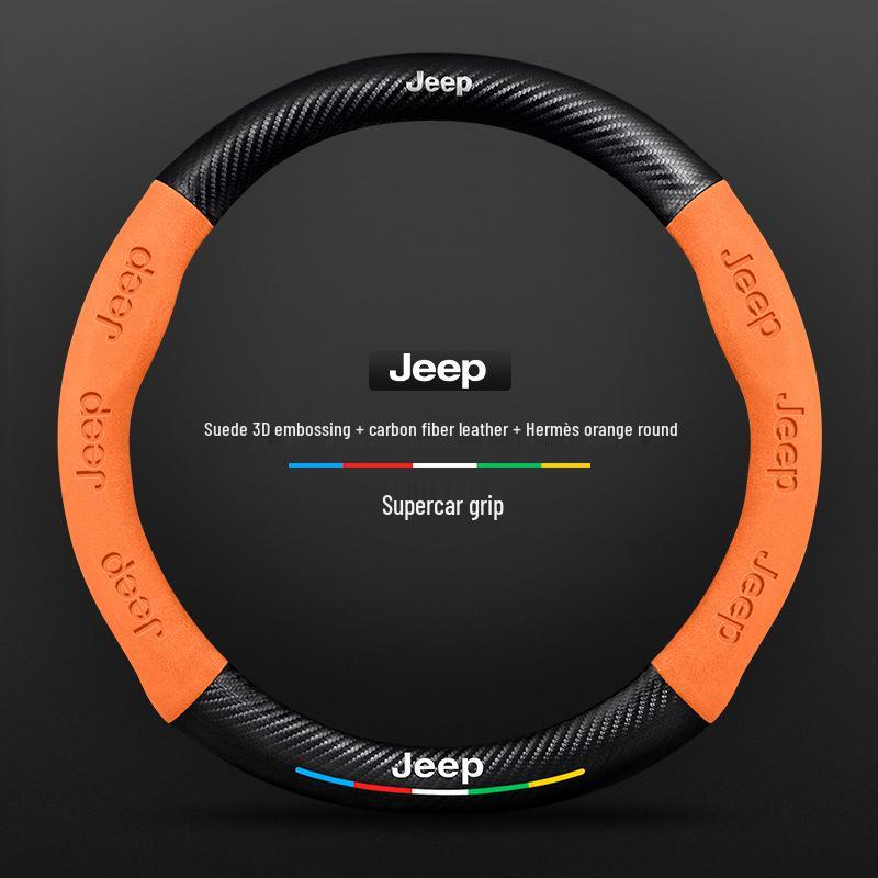 Jeep Steering Wheel Cover for Compass, Renegade, Cherokee, Wrangler, Commander, Gladiator