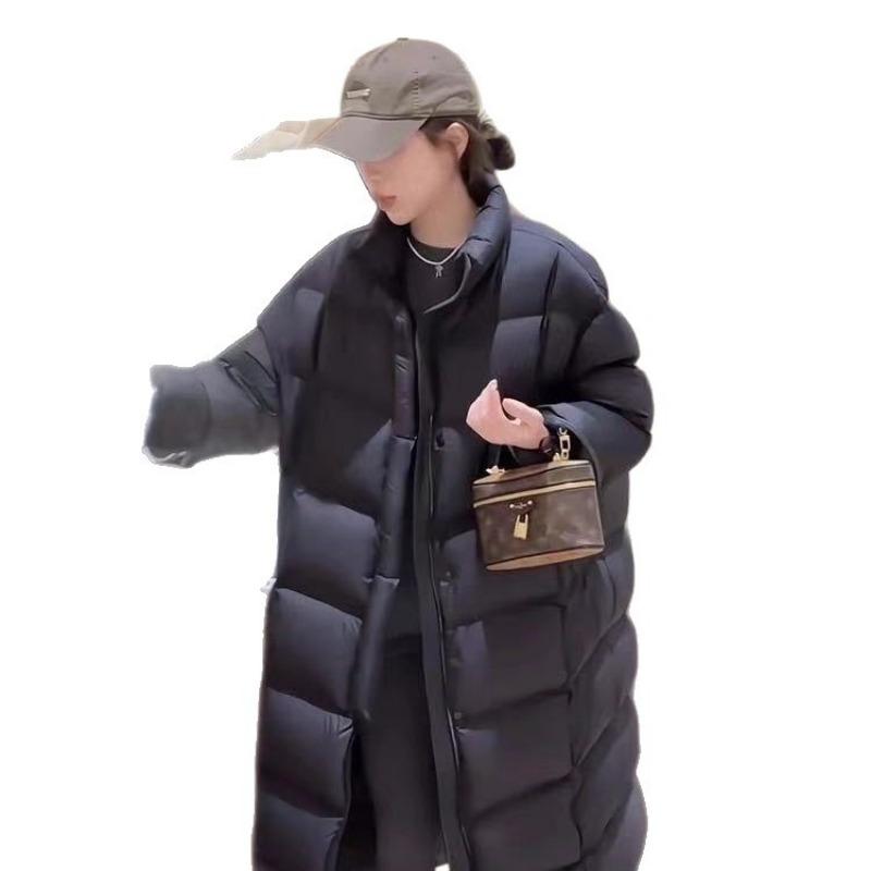 90 White Duck Down Jacket, New Puff Women's Medium and Long Knee Thickened Winter Cold Warm Jacket