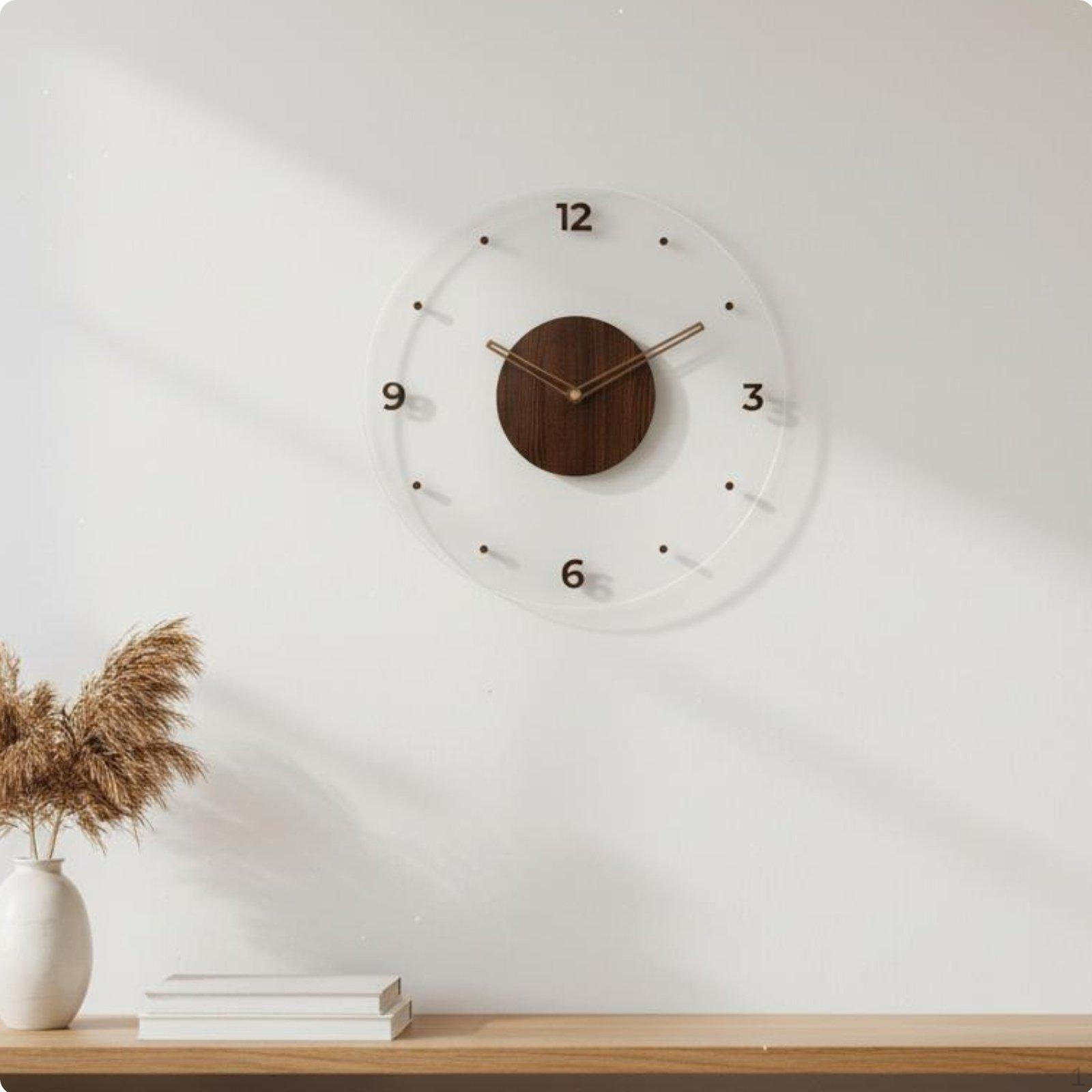 Acrylic Wall Clock Easy Reading Levitating Number Noiseless Mechanism House Decoration for