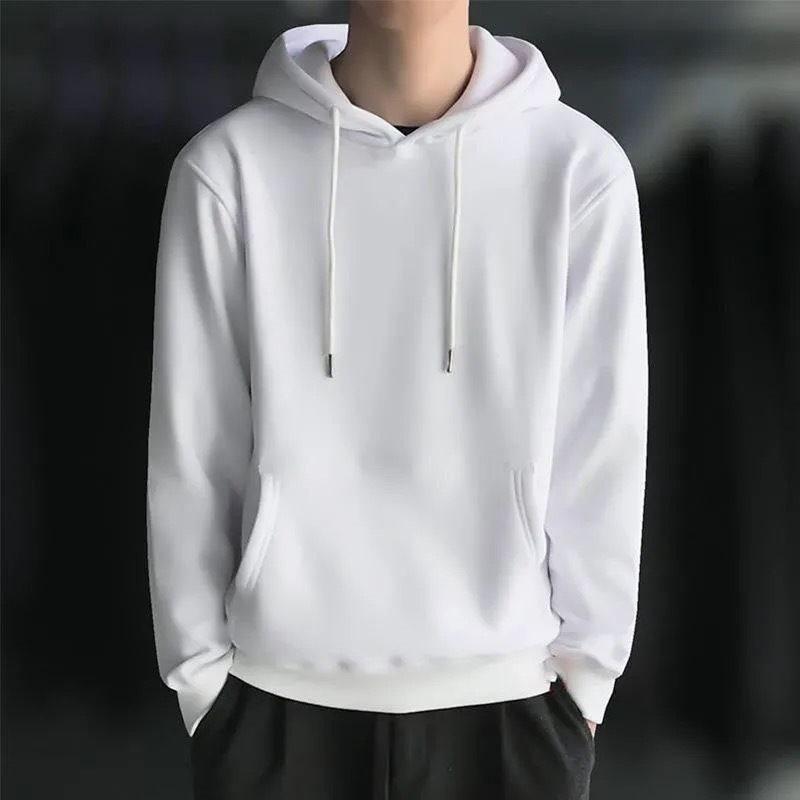 Men's Versatile Fleece-Lined Hoodie - Casual, Loose Fit for Autumn and Winter