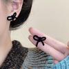 Retro Beflockte Schwarze Schleifen-Steckohrringe - Süß und Vielseitig mit einem Einfachen, Eleganten Design